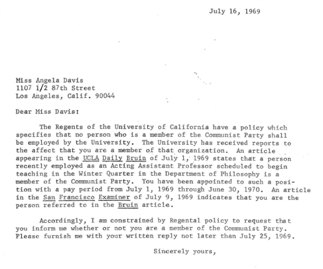 1969.07.16-1970.08.19: Angela Y. Davis Academic Freedom Case at UCLA (Leon  Letwin file)